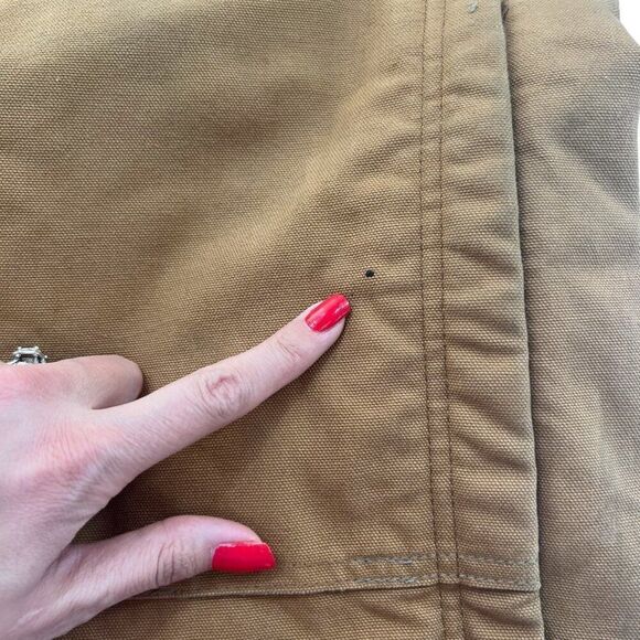 Carhartt Vintage Men's Quilted Lined Double Knee Overalls Brown Size 40 x 28 - Picture 12 of 13